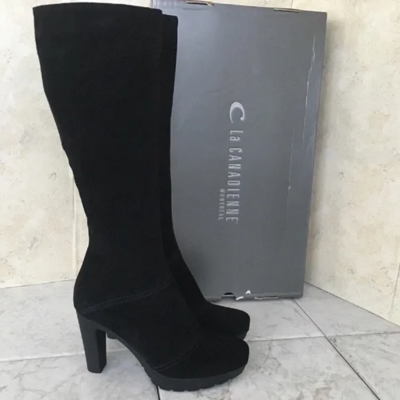 La Canadienne Black Suede Waterproof Boots Women’s Size 9.5 Medium
